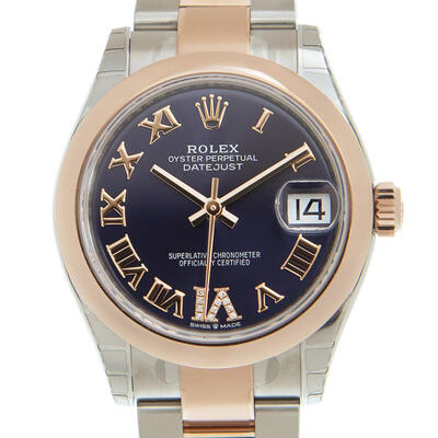 Rolex Datejust 31mm Ladies' Watch with Aubergine Dial, Everose Gold Accents - Reference: 278241AURDO (arb7768)