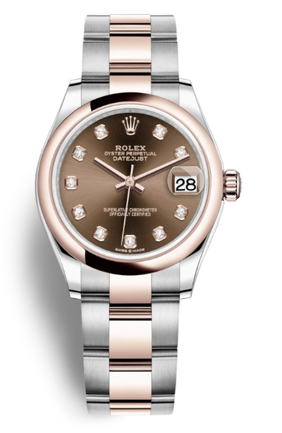Rolex Datejust 31 - Chocolate Dial Automatic Ladies Steel & Rose Gold, Model 278241CHDO (brown, arb7770)