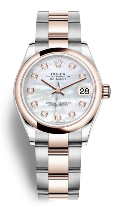 Rolex Datejust 31 Mother of Pearl Dial Automatic Ladies Steel and 18kt Everose Gold Oyster Watch, Model Ref: 278241mdo (arb7778)