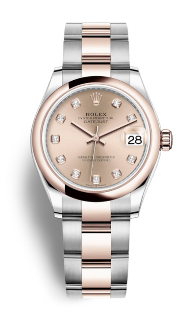 Rolex Datejust 31mm Rose Dial Automatic Ladies Steel and Gold Ref.278241PDO (arb7780)