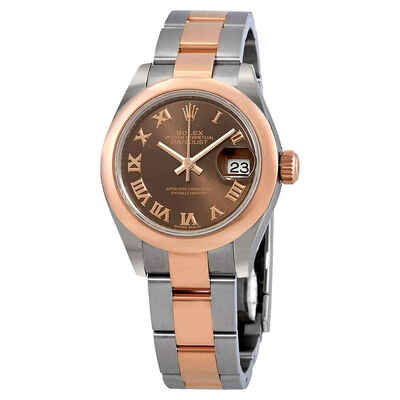 Rolex Datejust 279161CHRO Chocolate Dial Ladies' Watch, Everose Gold Oyster Bracelet (brown, arb7629)