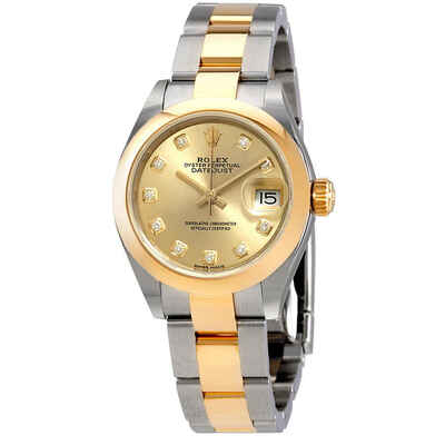 Rolex Lady Datejust 28, Champagne Diamond Dial Ladies Oyster Watch Model 279163CDO (beige, arb7636)