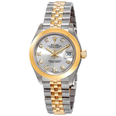 Rolex Lady Datejust 28 Silver Dial Steel and Yellow Gold Jubilee Watch 279163SDJ (arb7644)