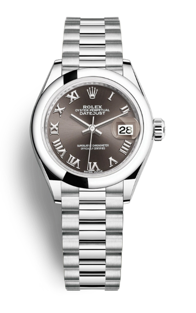 Rolex 279166GYRP - Platinum President Lady Datejust with Grey Dial (arb7343)
