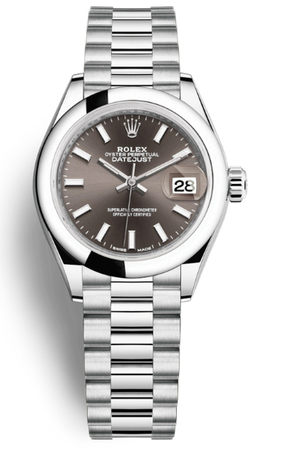 Rolex Lady-Datejust Grey Dial Platinum President Watch 279166GYSP (arb7344)