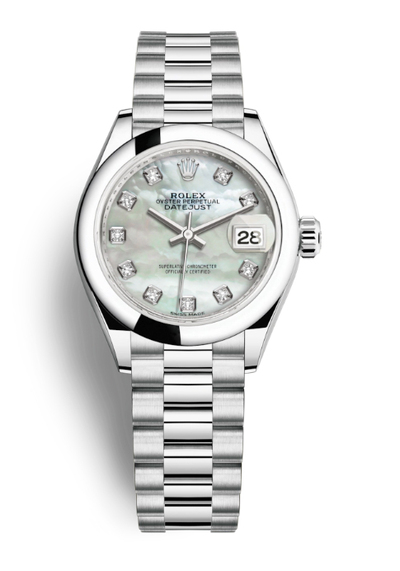 Rolex Lady Datejust Mother of Pearl Dial Automatic Platinum President Watch 279166MDP (arb7345)