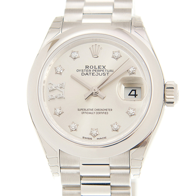 Rolex Lady Datejust 28mm Silver Dial Platinum President Automatic Ladies Watch - Model: 279166SRDP, Ref: 279166-0001 (arb7349)