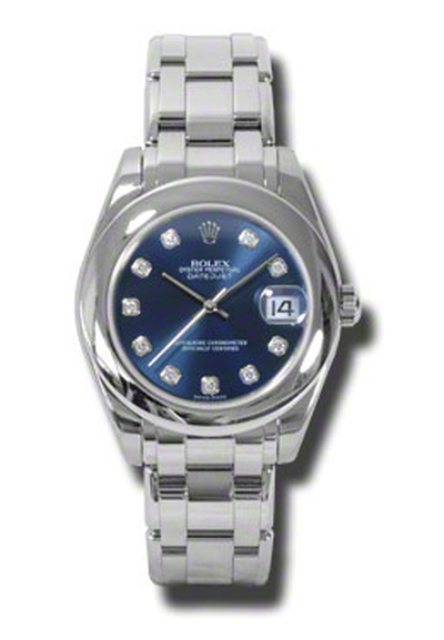 Rolex Pearlmaster Blue Diamond Dial 18K White Gold Automatic Ladies Watch 81209BLDPM (blue, arb7893)