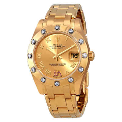 Rolex 81318CRDP Champagne Dial Diamond Ladies Watch (beige, arb7902)