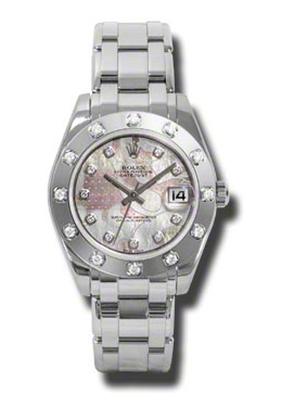 Rolex Lady-Datejust Pearlmaster 81319GDDPM - White Gold, Mother of Pearl Dial with Diamonds (arb7904)
