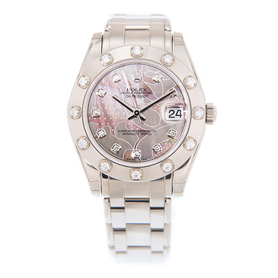 Rolex Pearlmaster 34 Special Edition Mens Watch with Diamonds, Goldus Diamond, Model 81319 (beige, arb7905)