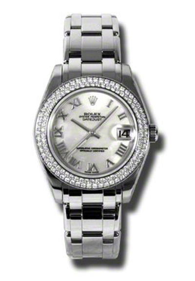 Rolex Lady-Datejust Pearlmaster Mother of Pearl Dial 18K White Gold Automatic Ladies Watch 81339MRPM (arb7909)