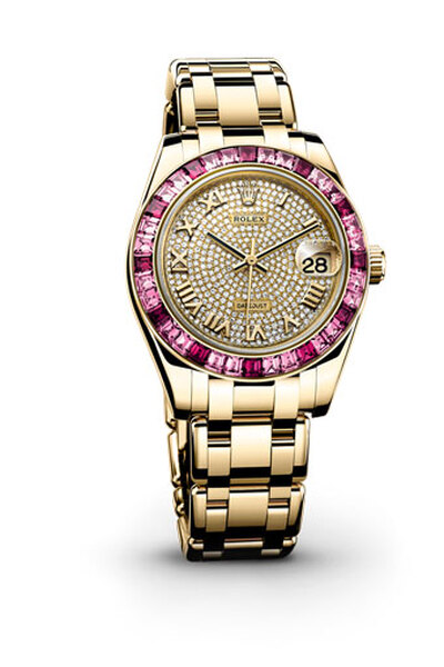 Rolex Lady Datejust Pearlmaster Diamond Pave Dial 18K Yellow Gold Automatic Ladies Watch Reference: 81348SSRPM (arb7911)