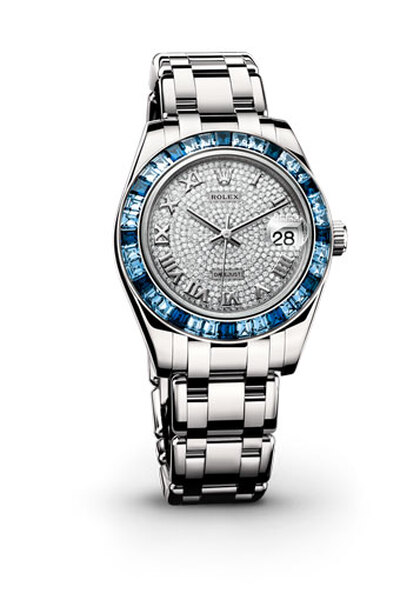 Rolex Lady Datejust Pearlmaster Diamond Pave Dial 18K White Gold Automatic Ladies Watch - Ref: 81349CRRPM (arb7913)