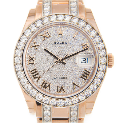 Luxury Watch - Rolex 86285DRPM Pearlmaster Mens Automatic Rose Gold Dial with Diamond Pave (arb7916)