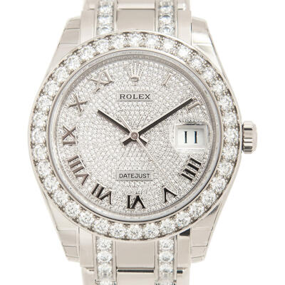 Rolex Datejust Pearlmaster 39 Automatic Chronometer Diamond Silver Dial Watch 86289DRPM (arb7918)