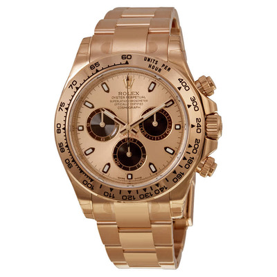 Rolex Cosmograph Daytona Rose Dial 18K Everose Gold Oyster Bracelet Automatic Mens Watch PSO 116505PSO (beige, arb5688)