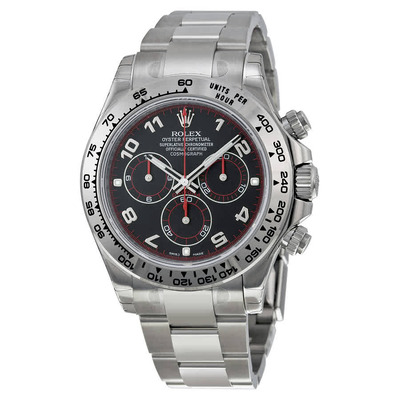 Rolex Cosmograph Daytona Black Dial 18K White Gold Oyster Bracelet Automatic Mens Watch - 116509bkao (black, arb5705)