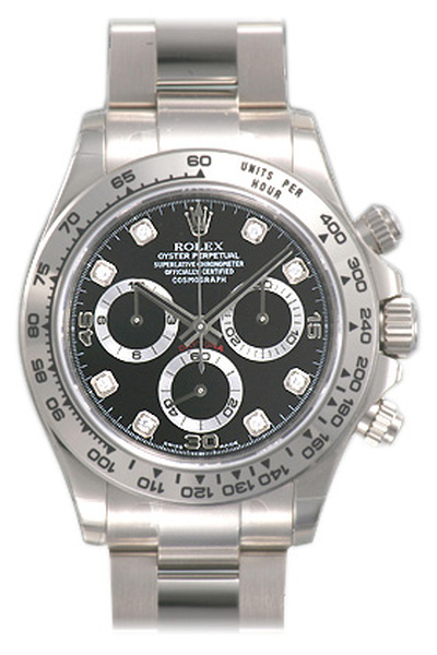 Rolex Cosmograph Daytona Black Diamond Dial with 8 Diamonds - Model 116509BKDO (black, arb5706)