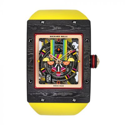 Richard Mille Bonbon Collection Candy Watch rm016 - Carbon TPT Case, Yellow Rubber Strap RM016 Candy (black, arb4658)