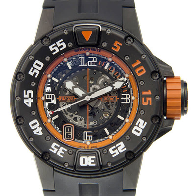 Richard Mille RM028 Automatic Mens Rubber Watch (black, arb4668)
