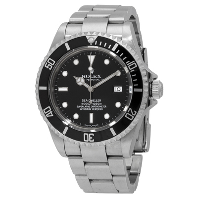 Pre-owned Rolex Sea Dweller Black Dial Stainless Steel Mens Watch, Ref. No.: 16600BKSO (black, arb21220)