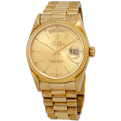Pre-owned Rolex Day-Date 18k Gold Presidential Champagne Watch Ref. No.: 18038csp (beige, arb3552)