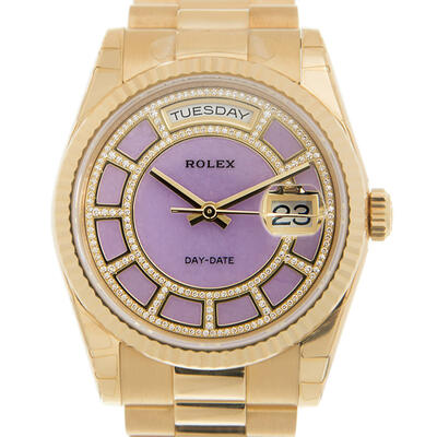 Rolex Day-Date Ladies Watch Art. No. 118238 Purple Dial Diamond 118238 LDP (arb7467)