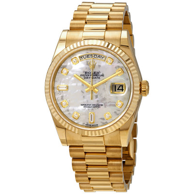 Rolex Day-Date White Mother-Of-Pearl Dial "Presidential" Automatic Mens Watch Reference 118238MDP (arb7468)