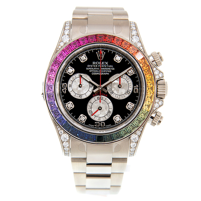 Rolex Cosmograph Daytona Chrono Rainbow Dial Watch 116599 RBOW (black, arb7684)