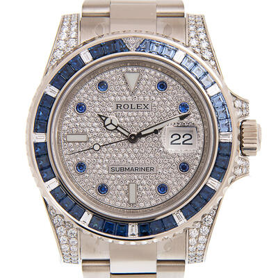 Rolex Submariner Automatic Chronometer Sapphire Dial Diamond Watch 116659SABRO (blue, arb7689)