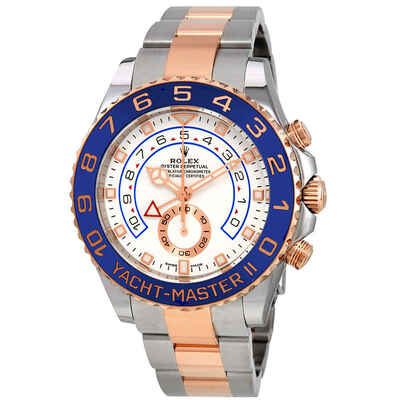 Rolex Yacht-Master II Chronograph Automatic White Dial Mens Steel and Everose Gold Watch Ref. No. 116681-0002 (blue, arb7691)