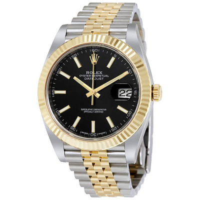 Rolex Datejust 41 Mens Watch m126333-0014 with Black Dial, Steel & Yellow Gold Jubilee Bracelet (black, arb5725)