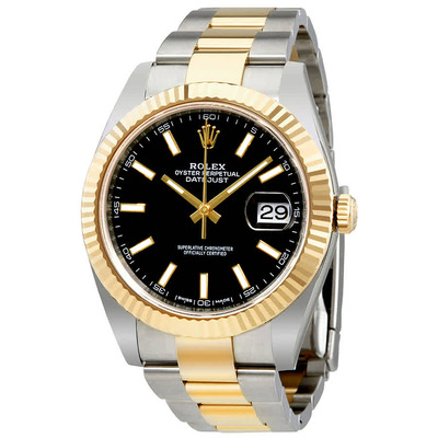 Rolex Datejust 41 Black Dial Steel and Yellow Gold Bracelet Mens Oyster Watch Ref: 12633BKSO M126333-0013 (black, arb5726)