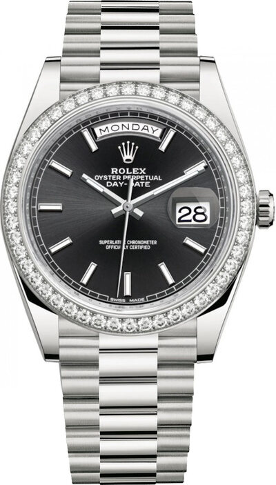 Rolex Day Date 40 Mens Automatic Black Dial Watch (228349BKSP) (black, arb6624)