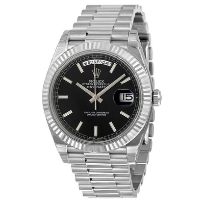 Rolex Day-Date 40 Black Dial 18K White Gold President Automatic Mens Watch Model: 228239BKSP (black, arb5849)