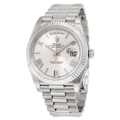 Rolex Day-Date 40 Mens Automatic Watch 18K White Gold Squaresp Dial 228239SQRSP (arb5854)