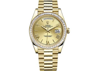 Rolex Day Date 40 Automatic Champagne Dial Mens Yellow Gold President Watch Ref. 228398CRP (beige, arb6641)