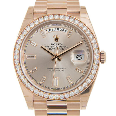 Rolex Day-Date Automatic Chronometer Diamond Pink Dial Watch 228345rbr-0007 228345 PDP (arb5862)