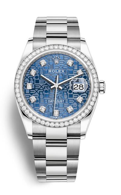 Rolex Datejust 36 Blue Jubilee Diamond Dial Automatic Unisex Oyster Watch Ref. 126284BLJDO (blue, arb7537)