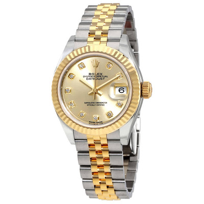 Rolex Lady Datejust 279173CDJ - Champagne Diamond Dial Steel and Yellow Gold (beige, arb7371)