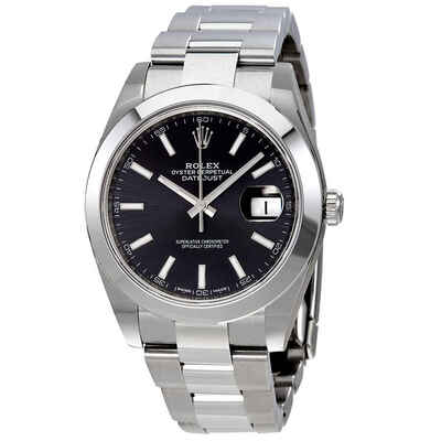 Rolex Datejust 41 Black Dial Automatic Stainless Steel Mens Watch Model 126300-0011 Ref. 126300BKSO (black, arb7560)