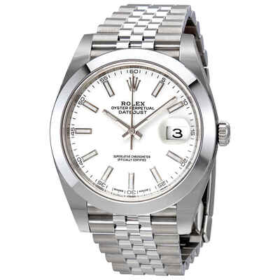 Rolex Datejust 41 Mens Watch Ref 126300WSJ White Dial Stainless Steel Jubilee Bracelet (arb3631)