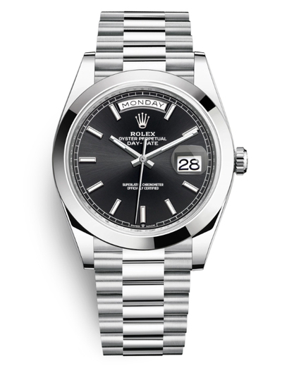 Rolex Day Date 41 Black Dial Automatic Mens Platinum President Watch Ref. 228206BKSP (black, arb4200)