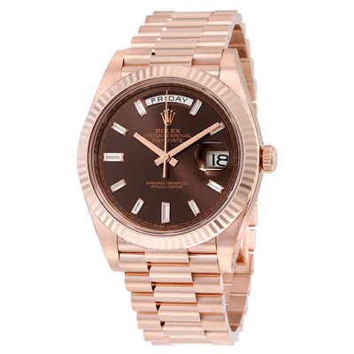 Rolex Day-Date 40 Chocolate Dial Everose Gold President Automatic Mens Watch Reference: 228235CHDP M228235-0003 (brown, arb4214)