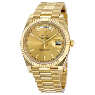 Rolex Day-Date 40, Champagne Dial, 18K Yellow Gold President Automatic Mens Watch (Ref. 228238CSP) (beige, arb5844)