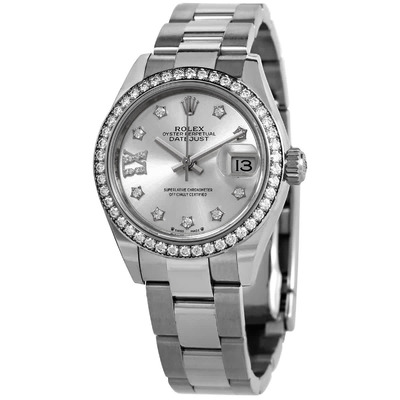 Rolex Lady Datejust Automatic Silver Roman Diamond Dial Ladies Oyster Watch - Ref. 279384SRDO (arb7872)