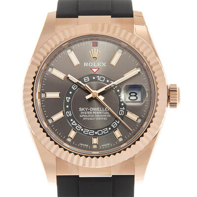 Rolex Sky-Dweller 326235DRSR Mens Automatic Chronometer Rose Gold Dark Rhodium Dial (black, arb7883)