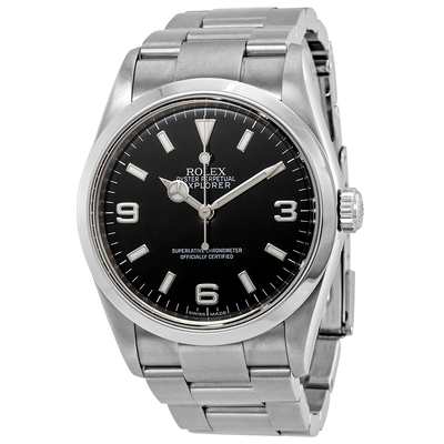 Pre-owned Rolex Explorer 1 Black Dial Men's Watch 114270BKASO (black, arb14549)