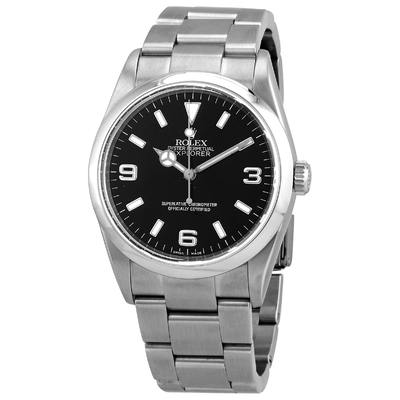 Pre-owned Rolex Explorer Mens Automatic Black Dial Watch - 114270BKASO (black, arb22980)